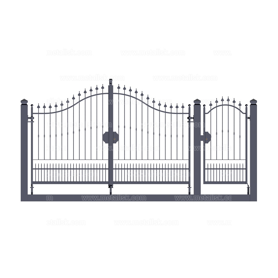 Ворота с калиткой для металлического забора